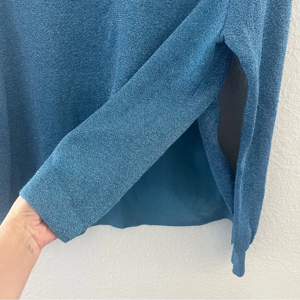 J. Crew Metallic Blue Crewneck Sweater Size Small
